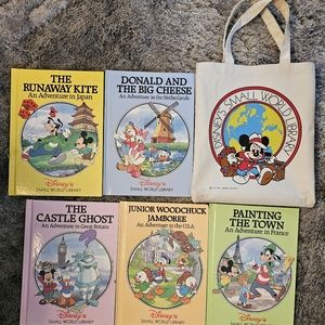Disney's Small World Library Hardcover Books With Bag